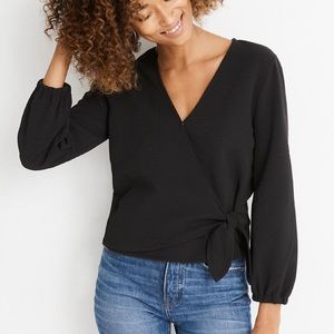 Texture & Thread Crepe Wrap Top